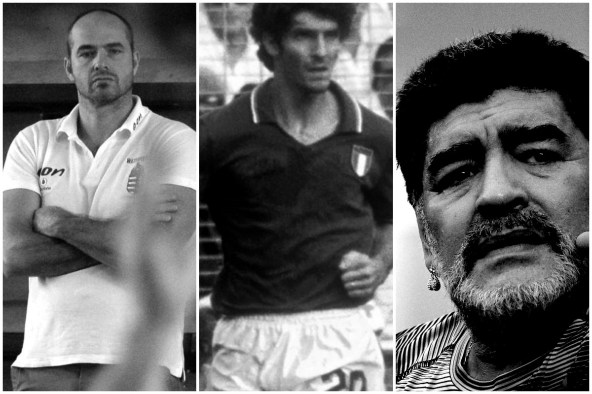 Benedek Tibor, Paolo Rossi és Diego Maradona •  Fotó: Liget-montázs