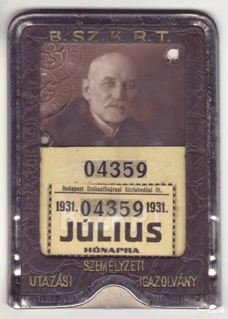 Tamás József utolsó, 1931-es Beszkárt-igazolványa (BSZKRT – Budapest Székesfővárosi Közlekedési Rt.) 