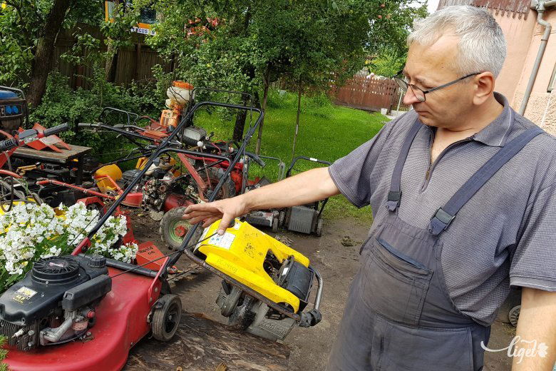 Fűnyírókból csak azokat érdemes megvenni, amelyeknél a motor egyenesen a tengelyt hajtja •  Fotó: Rédai Attila