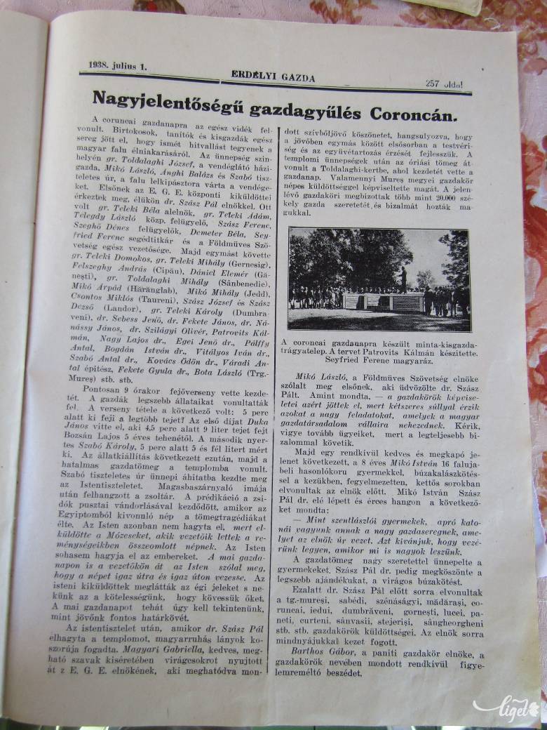 Az Erdélyi Gazda tudósítása az eseményről 