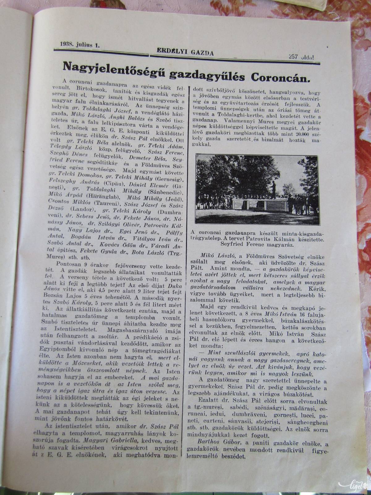 Az Erdélyi Gazda tudósítása az eseményről 