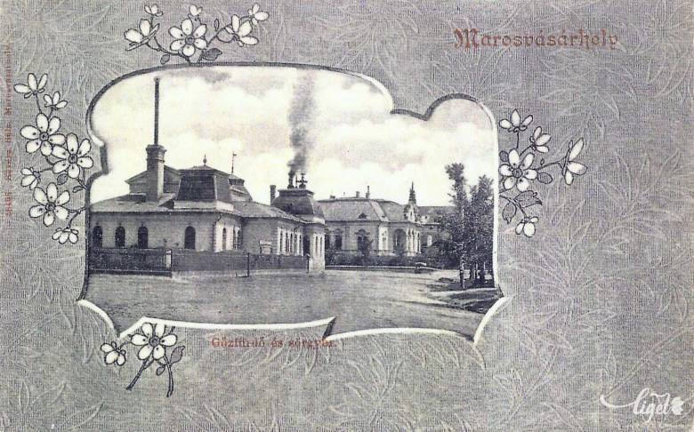 A gőzfürdő a sörgyárral és a Bürger-házzal 1903-ban 