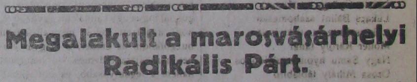 A Radikális Párt alakuló gyűlésé 37-en vettek részt 