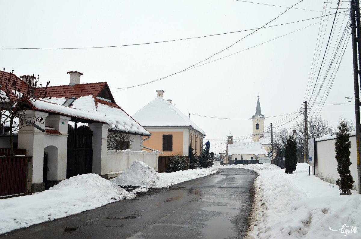 Lázárfalvi utcakép 2018 februárjában •  Fotó: Jánosi Csaba