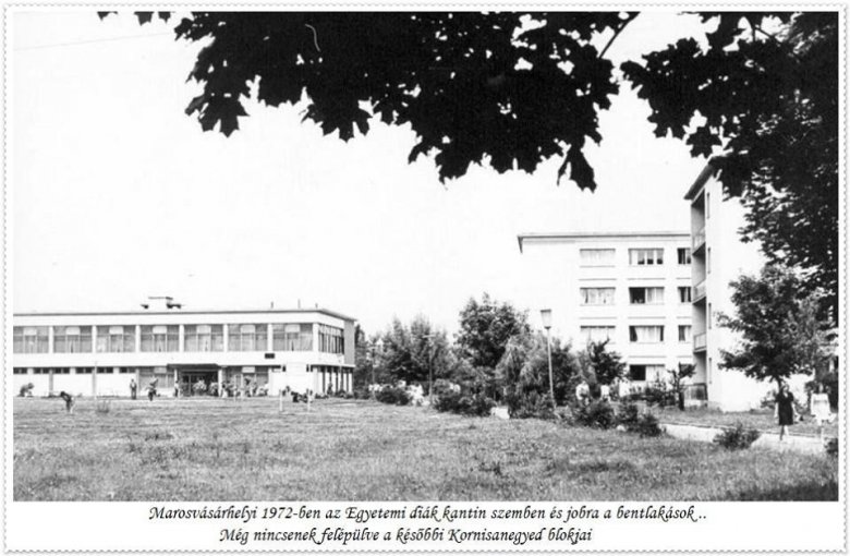 1972-ben kezdett el épülni a Párkány lakótelep. Itt még csak az egyetemi diákétkezde látszik 