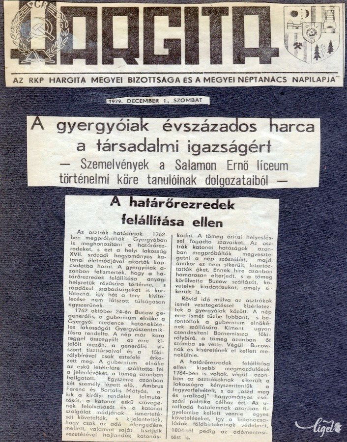 A szakkör tagjainak dolgozataiból a helyi sajtó is szemlézett •  Fotó: Dr. Garda Dezső gyűjteményéből