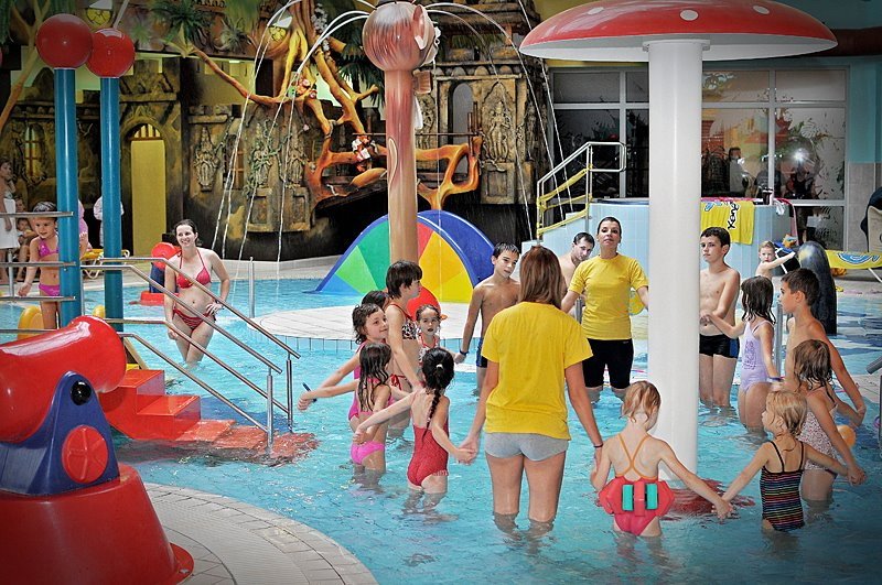 Nyíregyházán külön kis rész várja a legkisebbeket, meleg vizes medencékkel és játszósarokkal •  Fotó: Facebook/ Aquarius Thermal Spa Nyíregyháza