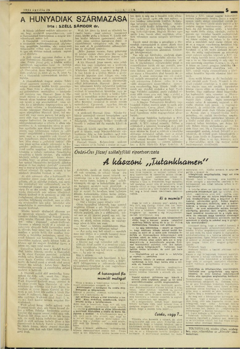Ellenzék, 1943. április 28. •  Fotó: Forrás: Arcanum