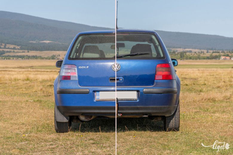 „Paraszttuningnak” tűnik a baloldali autó hátsó lámpája, pedig egy ritkaságszámba menő Hella került a gyári darab helyére •  Fotó: Pinti Attila