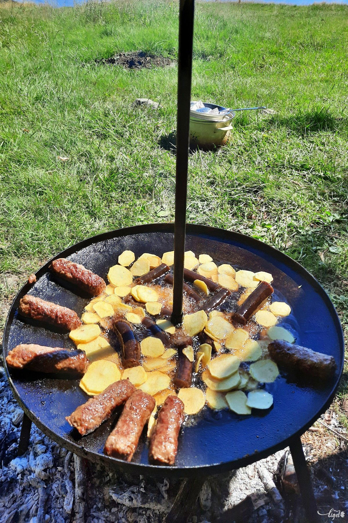 A fáradt vándor meg is éhezik: a fedett piknikező asztal közelében természetesen tűzhely is található, s a közeli erdőben akad elég hullott száraz ág a tüzeléshez •  Fotó: Rédai Attila