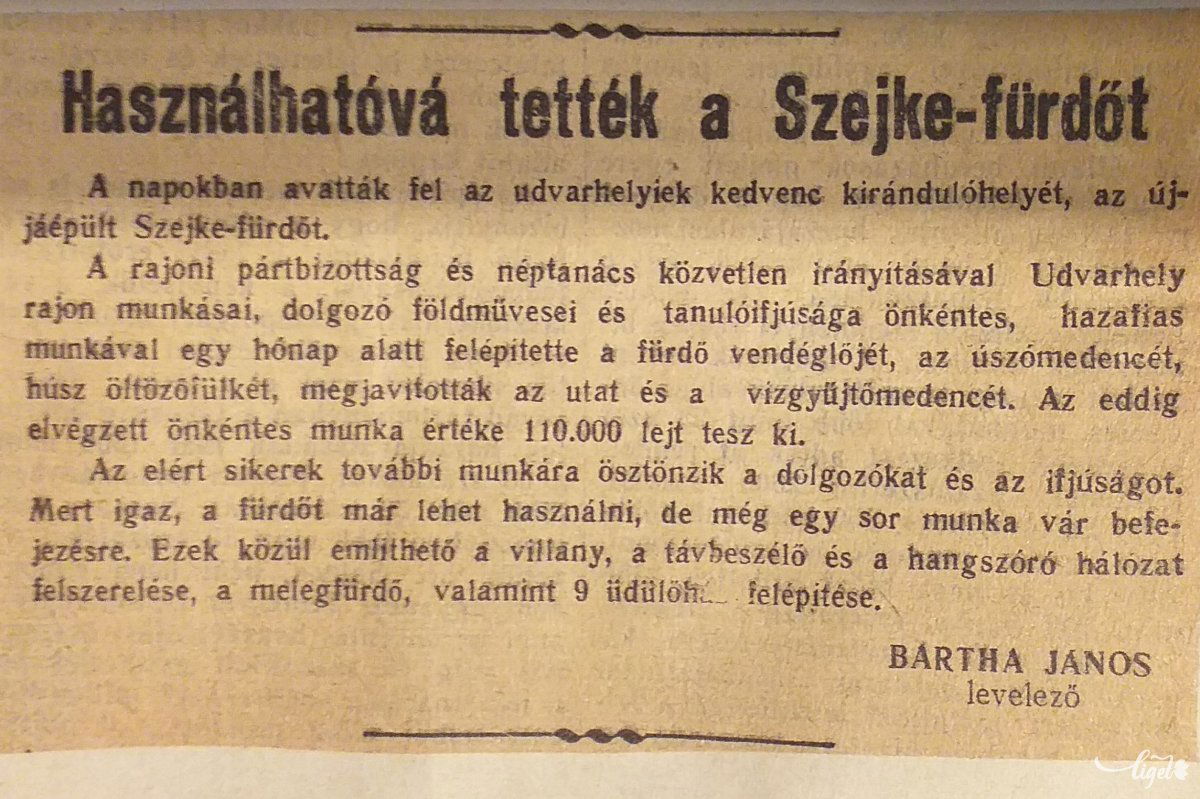 Újságcikk 1959-ből 