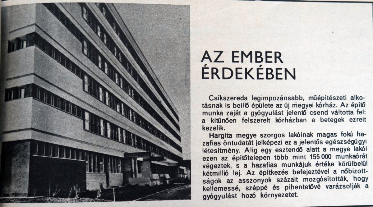 Dolgozó Nő, 1971. augusztus 1. •  Fotó: Forrás: a Csíkszeredai Megyei Sürgősségi Kórház gyűjtése