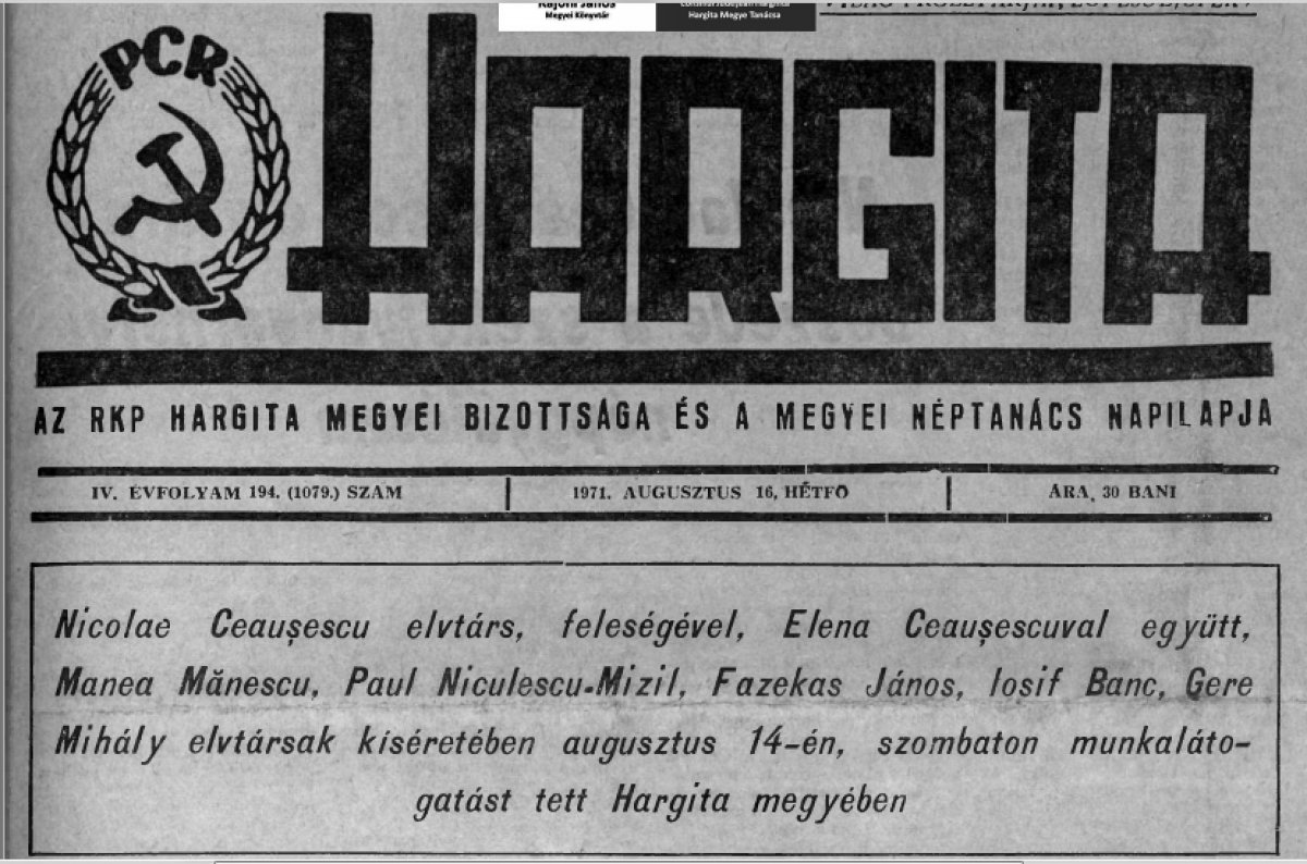Az avatást követő hétfői számban természetesen címlapon számolt be a megyei napilap a nagy eseményről •  Fotó: Forrás: a Csíkszeredai Megyei Sürgősségi Kórház gyűjtése