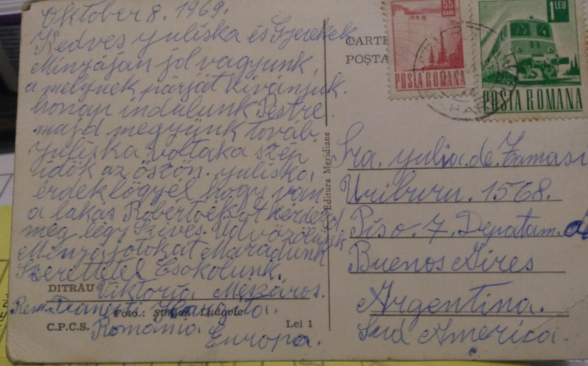 Üdvözlőlap Argentínába •  Fotó: Forrás: Laczkó-Benedek család/Zsonda Márk