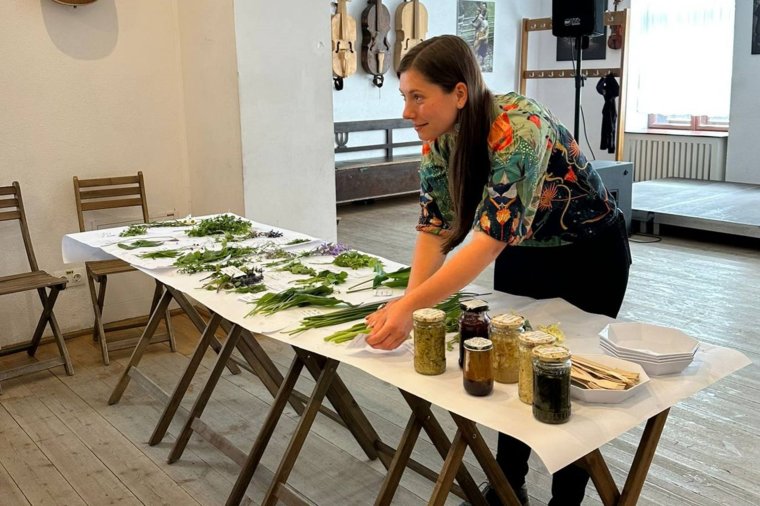 Fűszernövények a kosárban, desszerteken, savanyúságban