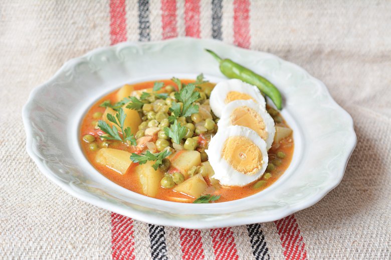 Zöldborsós curry indiai módra