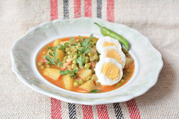 Zöldborsós curry indiai módra