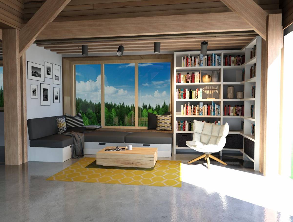 Így dolgozik a belső építész, előbb részletesen megtervezi a teret 