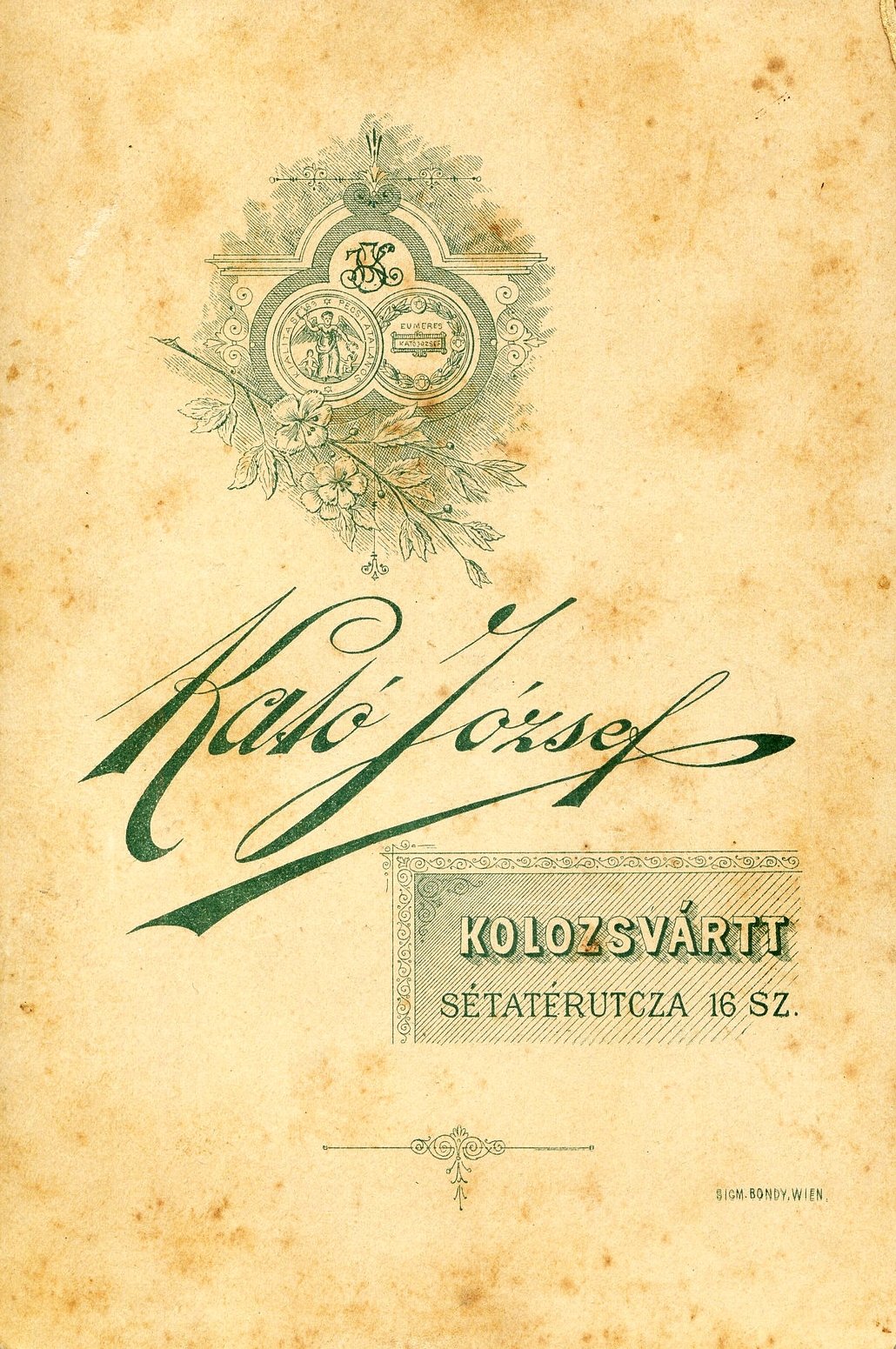Kató József fényképész reklámja 1890-ből •  Fotó: Fortepan
