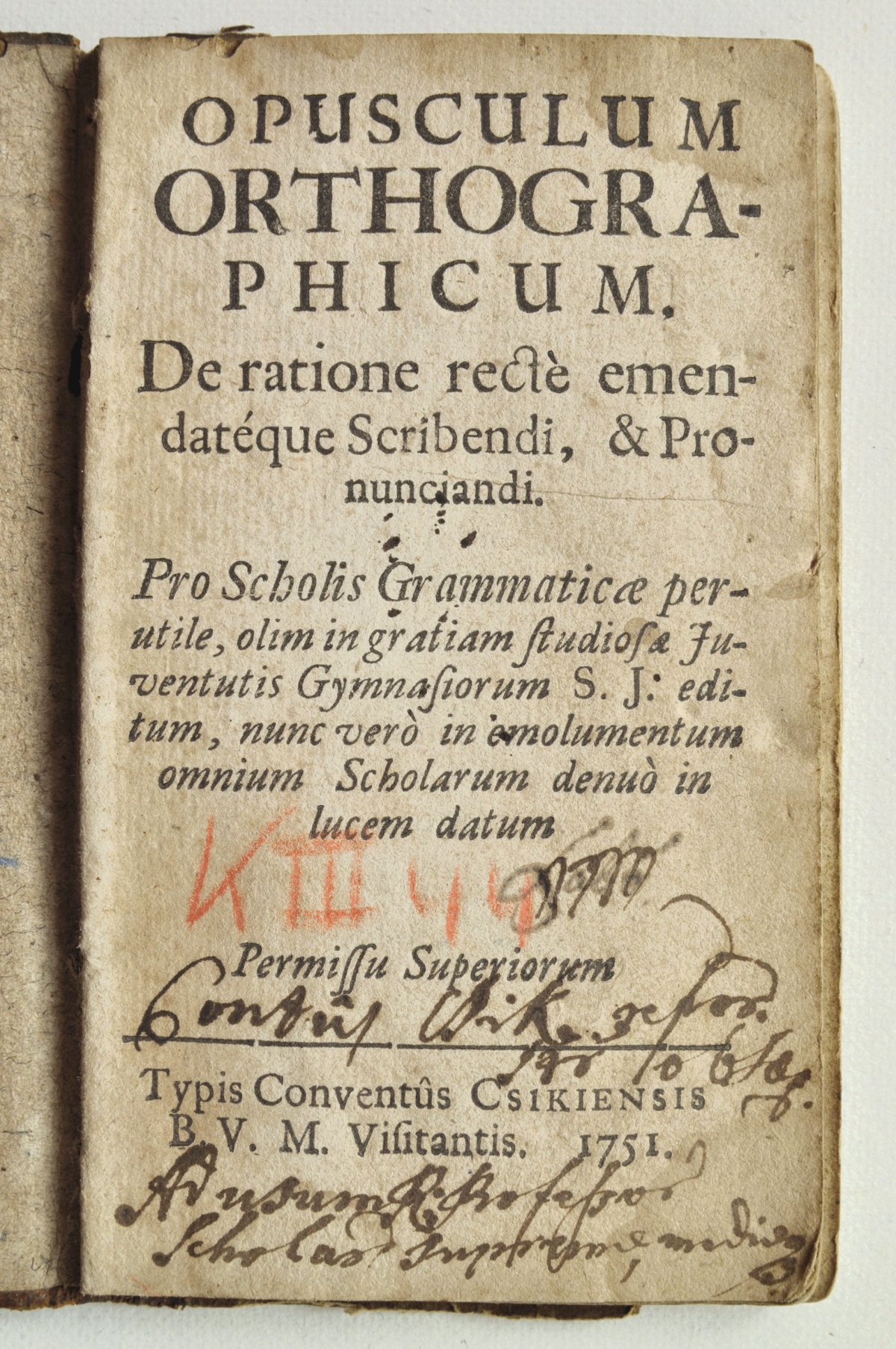 Tankönyv 1751-ből 