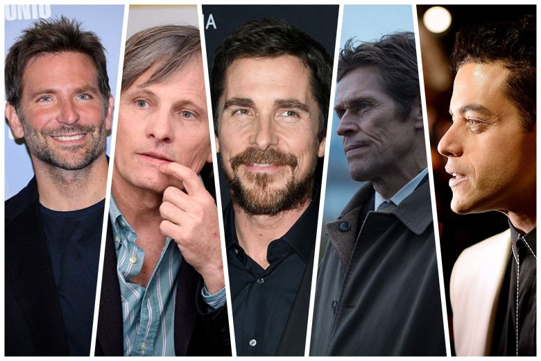 Bradley Cooper, Viggo Mortensen, Christian Bale, Willem Dafoe és Rami Malek •  Fotó: Liget-montázs