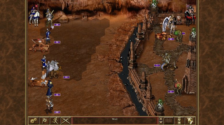 Ostrom. Itt épp egy földalatti vár bevevése van folyamatban •  Fotó: Képernyőfotó/Heroes of Might and Magic III