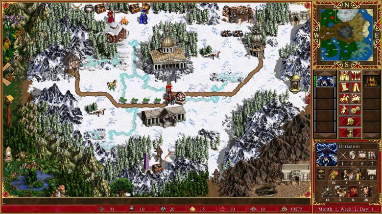 Így néz ki egy pálya amin a hősünkkel/hőseinkkel mozoghatunk •  Fotó: Képernyőfotó/Heroes of Might and Magic III