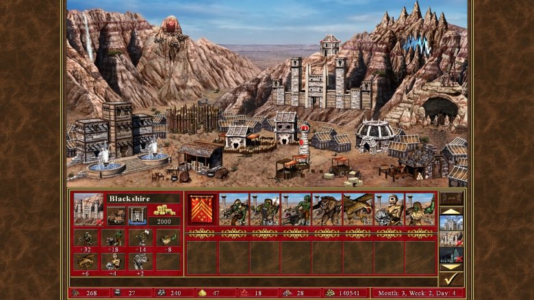 Így néz ki teljes pompájában a barbárok erődje •  Fotó: Képernyőfotó/Heroes of Might and Magic III