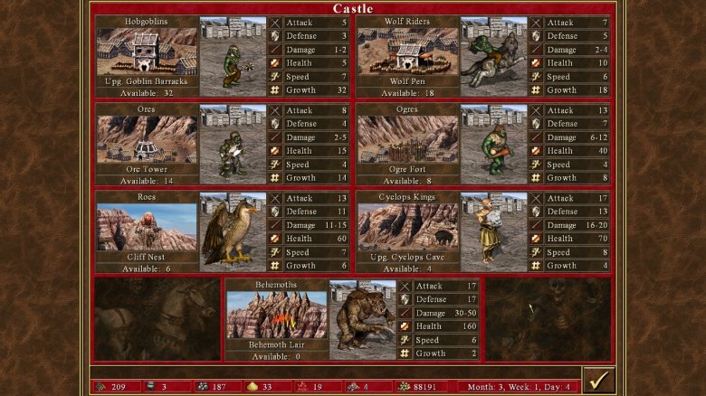 Ezekből a lényekből pedig egy kemény barbár sereg áll össze •  Fotó: Képernyőfotó/Heroes of Might and Magic III