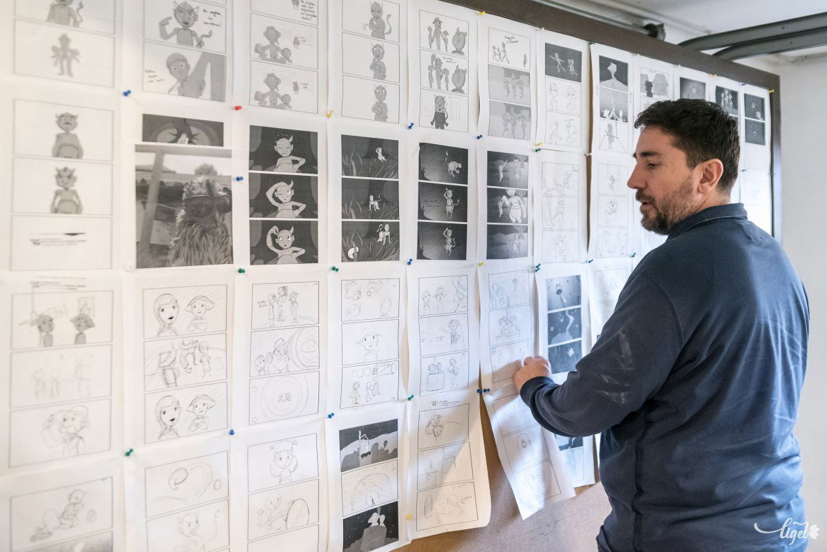 A rajzfilmsorozat storyboard-ja •  Fotó: Veres Nándor