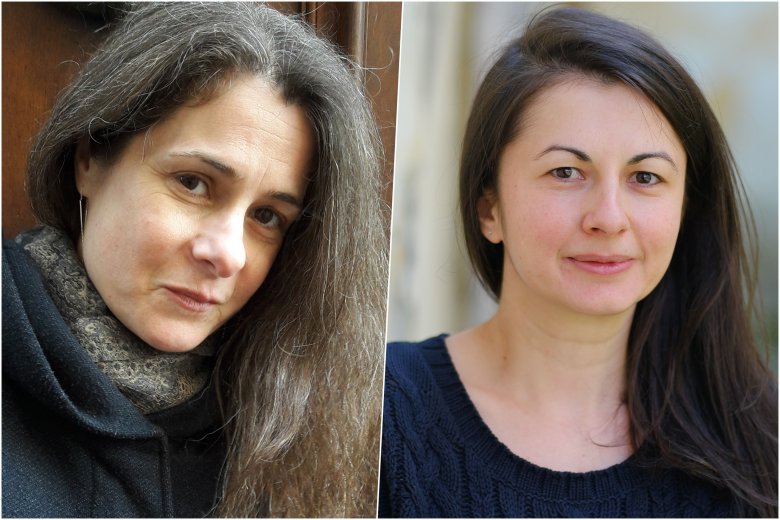 László Noémi költő és Kürti Andrea illusztrátor (fotók forrása: László Noémi személyes archívuma, illetve Veres Nándor) •  Fotó: Liget-montázs