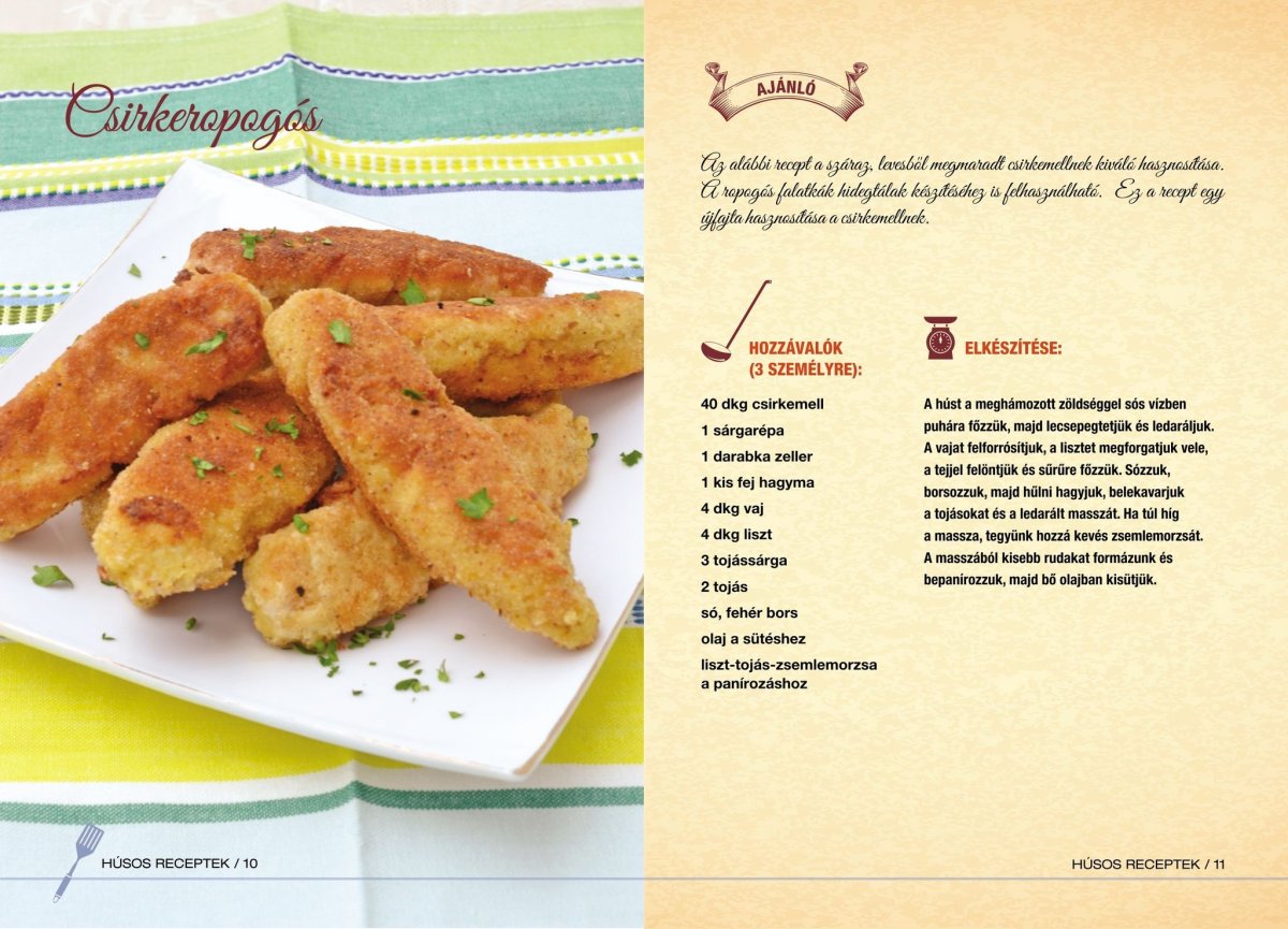 Recept a könyvből. Megmaradt csirkehús felhasználása •  Fotó: Forrás: György Ottilia