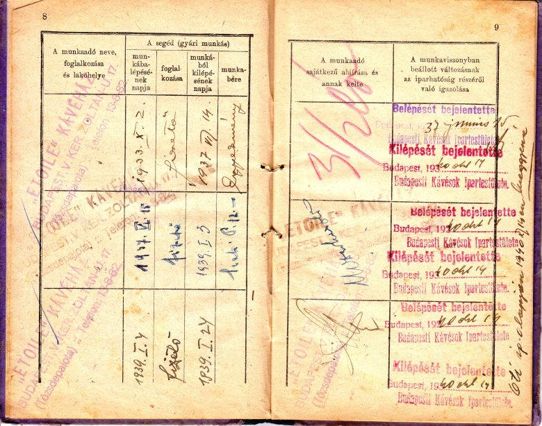 Szépen nyomonkövethető Krizmanits József pincéri pályafutása •  Fotó: A Krizmanits család tulajdona