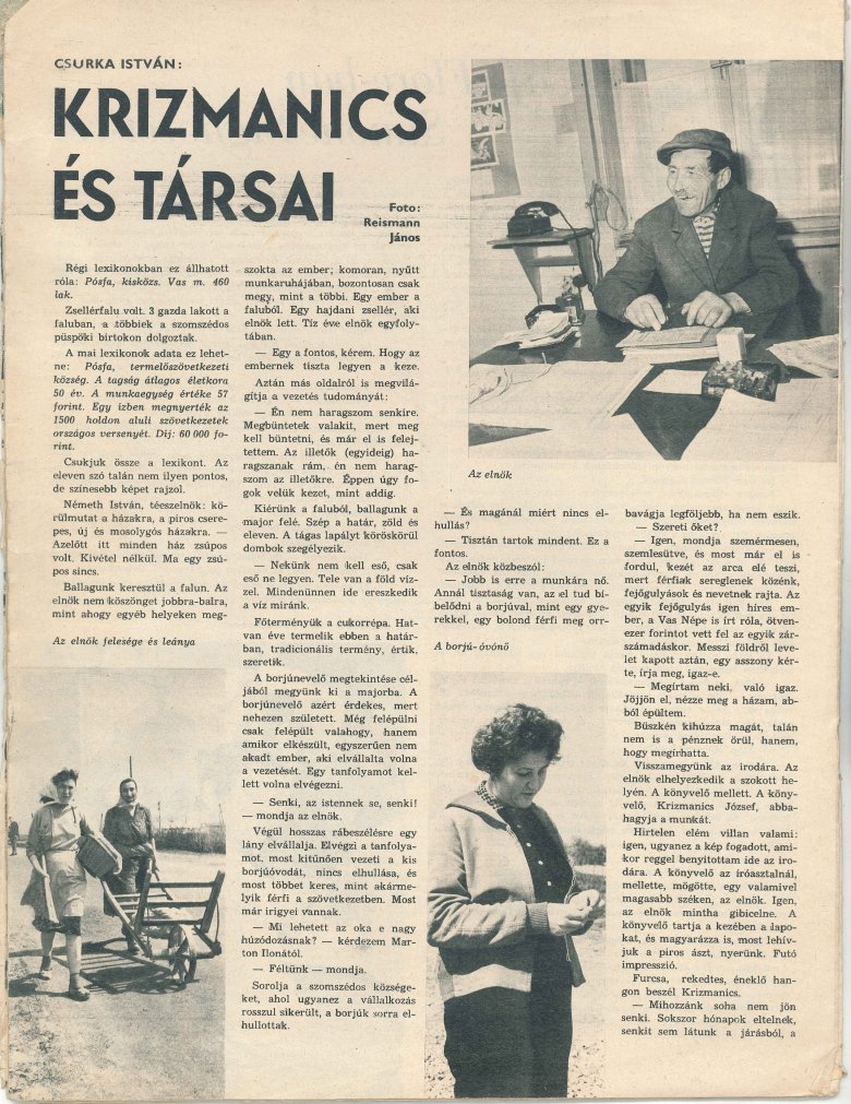 Csurka István írt cikkében a Krizmanits nagypapáról •  Fotó: A Krizmanits család tulajdona
