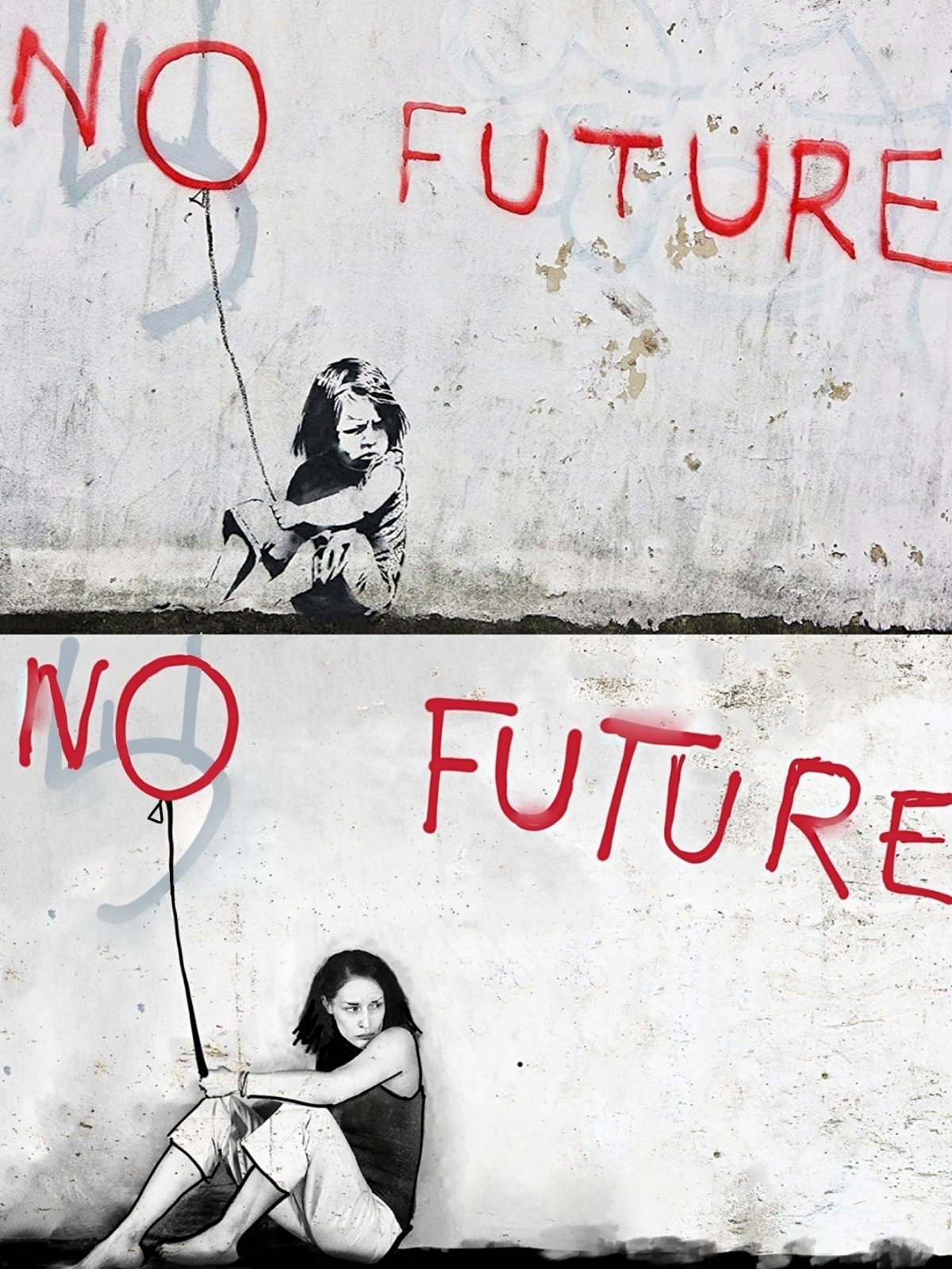 Banksy: Kislány lufival •  Fotó: Richard Wagner
