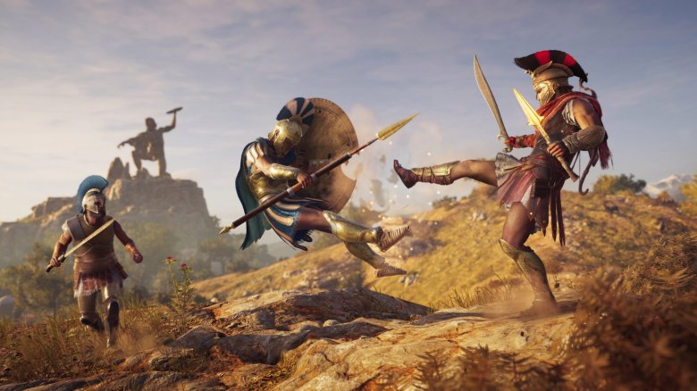 Az Assassin’s Creed Odyssey már az ókori Görögországban játszódik, ahol spártai rúgást is bevethetünk az ellenségeink legyőzése érdekében •  Fotó: Ubisoft
