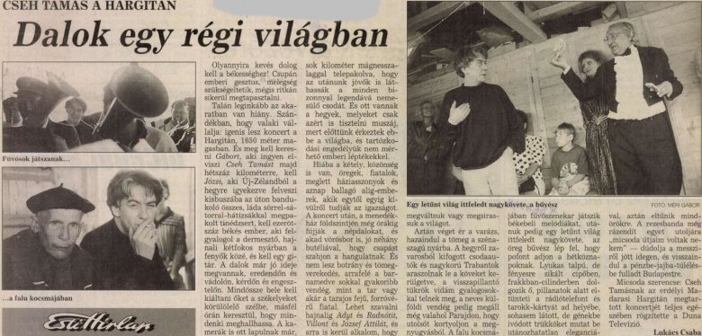 Az Esti Hírlapban megjelent cikk •  Fotó: Forrás: Lukács Csaba