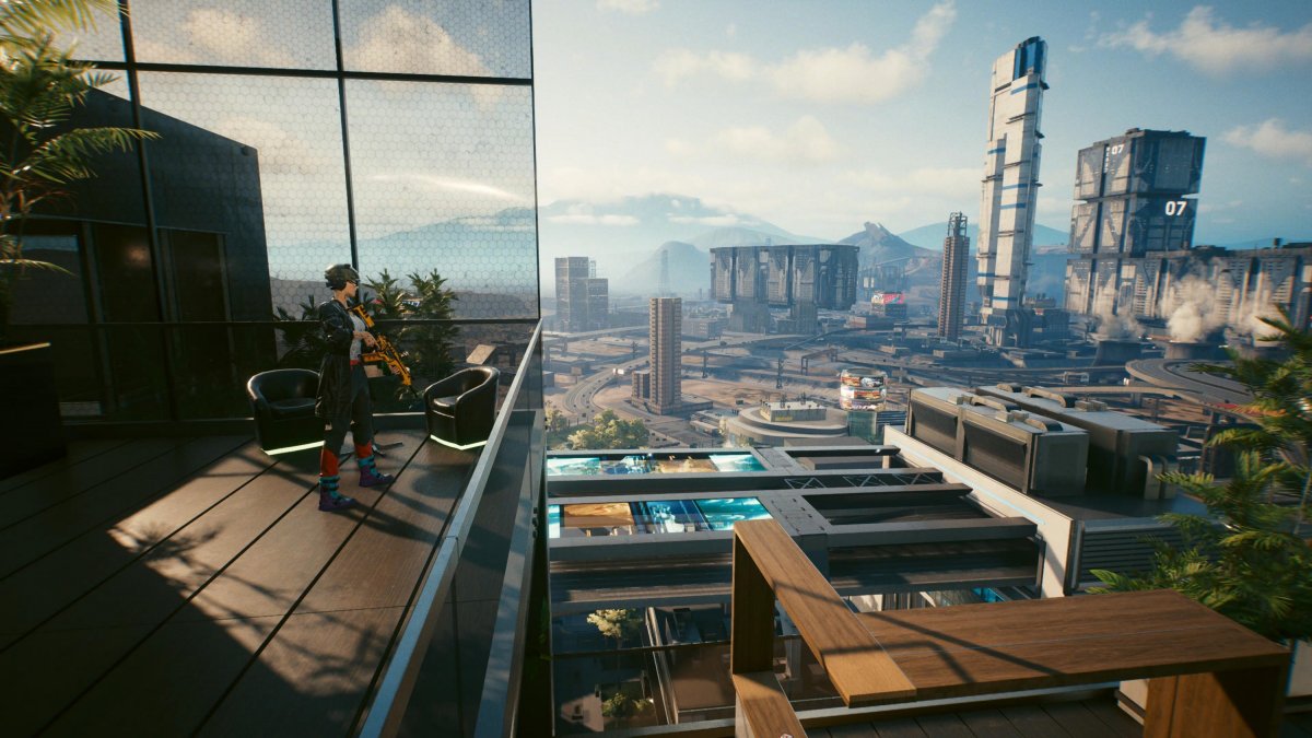 Elképesztő a látványvilág, főleg amikor fotómódban pásztázzuk Night City gondosan felépített világát •  Fotó: Cyberpunk 2077/Képernyőfotó