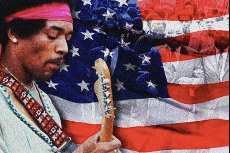 Jimi Hendrix és a csillagos-sávos lobogó •  Fotó: shewillrockyou.files.wordpress.com