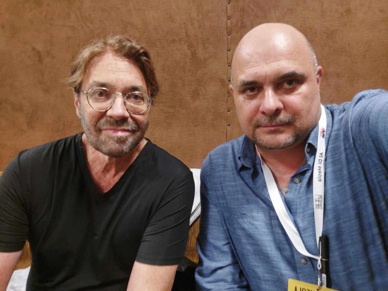 A koncert előtt a backstage-ben Al Di Meola és Bodó István •  Fotó: Bodó István