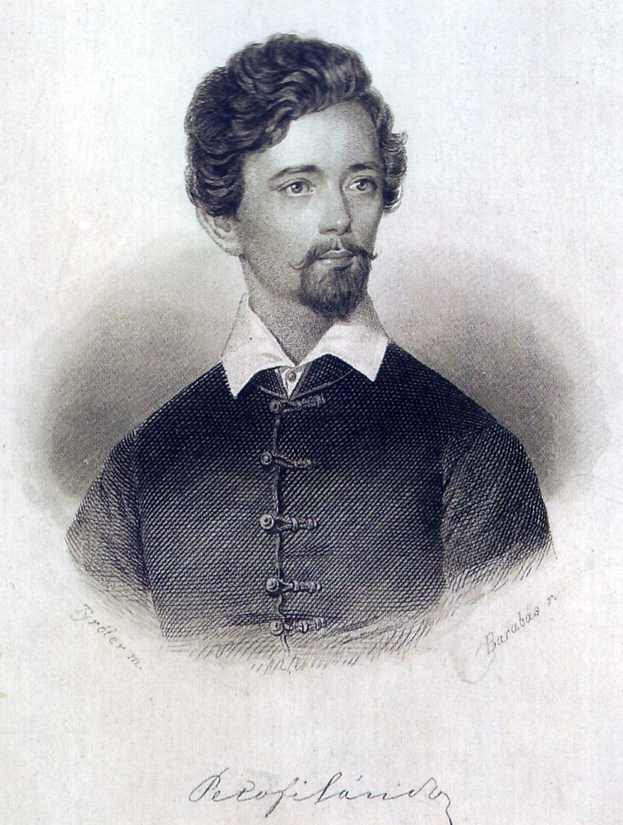 Petőfi Sándor portréja - Tyroler József acélmetszete Barabás Miklós rajza alapján •  Fotó: Forrás: Wikipédia