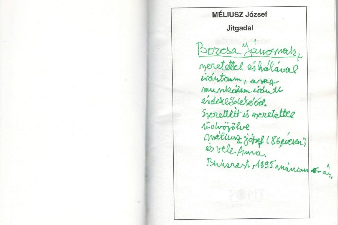 Méliusz József, Borcsa János, irodalom, interjú, emlékezés