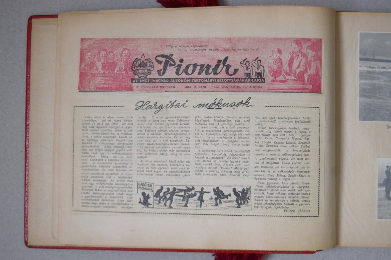 műkorcsolya, emlékek, múzeum, ruha, album