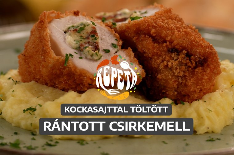 Kockasajttal töltött rántott csirkemell – videó