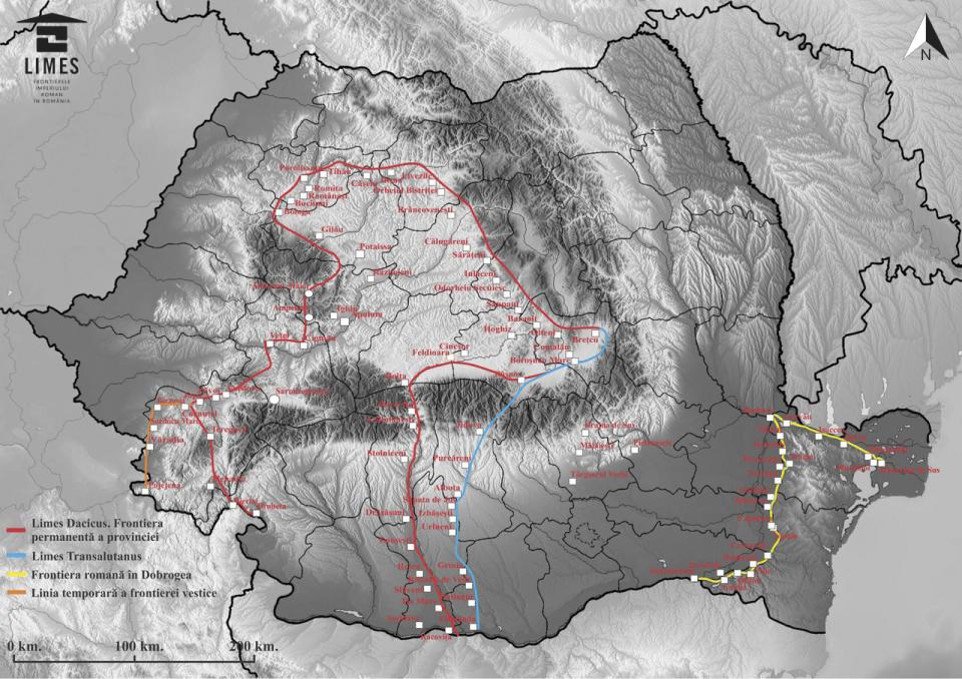 Az egykori Dacia tartomány határai •  Fotó: Limesromania.ro