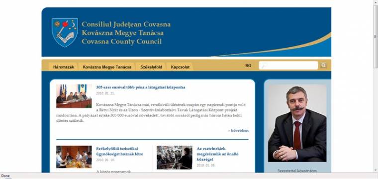 Megújult Kovászna megye tanácsának honlapja
