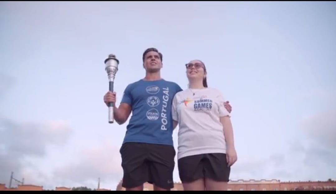 A fáklyavivők között két Maros megyei sportoló is volt •  Fotó: Special Olympics Portugal