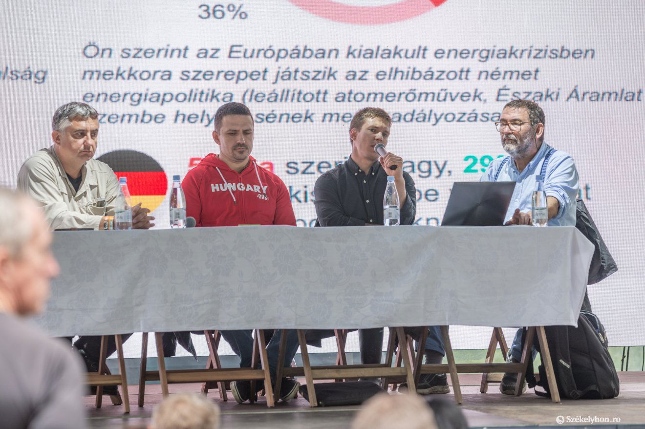 A Századvég Európa-projekt 2024-es felméréséről tartottak kerekasztal-beszélgetésen csütörtökön Tusnádfürdőn •  Fotó: Pinti Attila