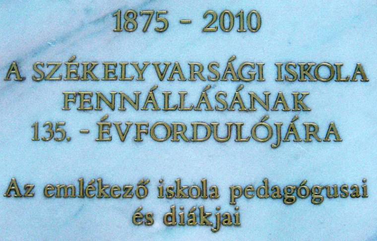 135 éves a székelyvarsági oktatás