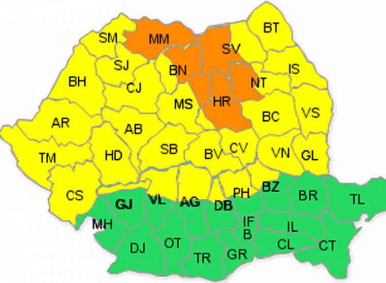 Narancssárga riasztást adtak ki Hargita megyére